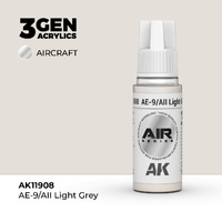 AK Interactive Air Series: AE-9/AII Light Grey Acrylic Paint 17ml 3rd Generation
