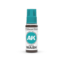 AK Interactive Acrylic Wash: Rotwood Brown Wash 18ml
