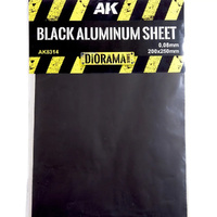 AK Interactive Black Aluminium Sheet 150µm 200X250mm