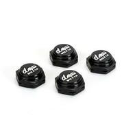 Alpha Serrated Cap Nut M12*1.0 Black (4pcs)-Alumina material with Alpha logo