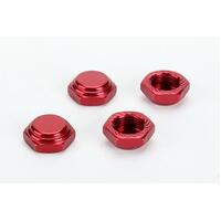 Alpha Serrated Cap Nut M12*1.0 Red (4pcs)-Alumina material