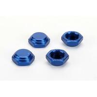 Alpha Serrated Cap Nut M12*1.25 Blue (4pcs)-Alumina material