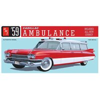 AMT 1/25 1959 Cadillac Ambulance w/Gurney Plastic Model Kit