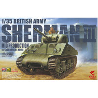 Asuka 1/35 British Army Sherman 3 Mid Production (w/ Cast Drivers Hood) Plastic Model Kit