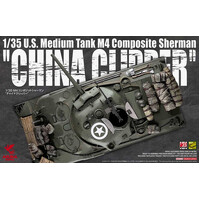 Asuka 1/35 U.S. Medium Tank M4 Composite Sherman "China Clipper" Plastic Model Kit