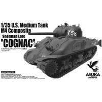 Asuka 1/35 U.S. Medium Tank M4 Composite Sherman Late "Cognac" Plastic Model Kit