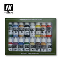 Vallejo Model Colour Basic Colors USA 16 Colour Acrylic Paint Set [70140]