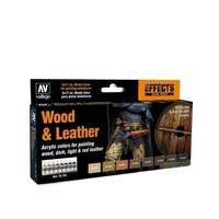 Vallejo Model Colour: Wood & Leather by Angel Giraldez (8 Colours) Acrylic Paint Set