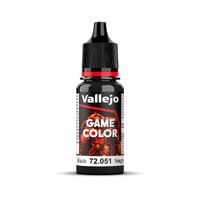 Vallejo Game Colour Black 18ml Acrylic Paint - New Formulation