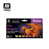 Vallejo Game Color Fire Dragons (8) by Angel Giraldez Acrylic Paint Set [72312]