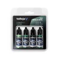 Vallejo True Metallic Metal Dusken Green - 4 Colour Paint Set