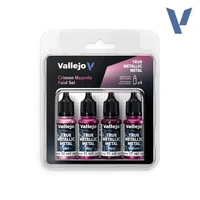 Vallejo True Metallic Metal Crimson Magenta - 4 Colour Paint Set