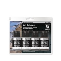 Vallejo Metal Colour Jet Exhaust 4 Colour Acrylic Paint Set [77602]