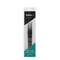 Vallejo Hobby Brushes: Detail Definition Set - Synthetic fibers (Sizes 4/0, 3/0 & 2/0)