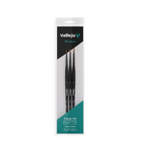 Vallejo Hobby Brushes: Detail Design Set - Synthetic fibers (Sizes 0, 1 & 2)