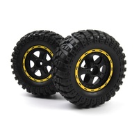Blackzon Smyter Desert Wheels/Tires Assembled (Yellow/2pcs)