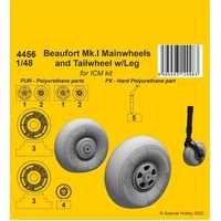 CMK 1/48 Beaufort Mk.I  Mainwheels and Tailwheel w/Leg