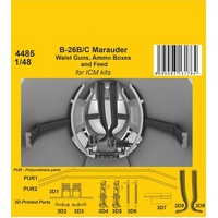 CMK 1/48 B-26B/C Marauder Waist Guns Ammo Boxes and Feed  / for ICM kit