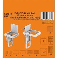 CMK 1/48 B-25B/C/D Mitchell Entrace Hatch and Ladder (front and rear) / for Ac. Min. Revell Italeri Academy"