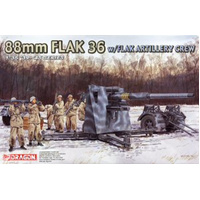 Dragon 1/35 88mm Flak 36 w/Flak Artillery Crew Plastic Model Kit [6260]