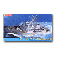 Dragon 1/700 U.S.S. Mustin DDG-89, Arleigh Burke Class Flight IIA Destroyer Plastic Model Kit [7044]