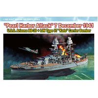 Dragon 1/700 U.S.S. Arizona BB-39 + IJN Type 97 &quot;Kate&quot; Carrier Bomber &quot;Pearl Harbour Attack) Plastic Model Kit