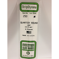 Evergreen White Polystyrene Quarter Round 0.100 x 14" / 2.5mm x 36cm (3)
