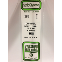 Evergreen White Polystyrene Channel 0.156 x 14" / 4mm x 36cm (4)
