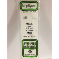 Evergreen White Polystyrene Angle 0.100 x 14" / 2.5mm x 36cm (4)