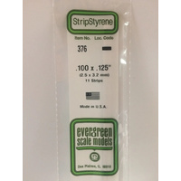 Evergreen White Polystyrene Strip 0.100 x 0.125 x 24" / 2.5mm x 3.2mm x 61cm (11)