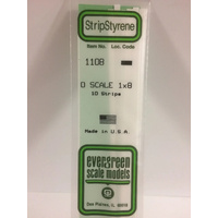Evergreen White Polystyrene O-Scale Strip 0.021 x 0.167 x 14" / 0.53mm x 4.2mm x 36cm (10)