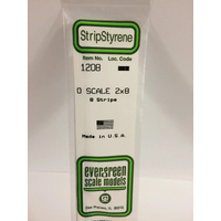 Evergreen White Polystyrene O-Scale Strip 0.042 x 0.167 x 14" / 1.1mm x 4.2mm x 36cm (8)
