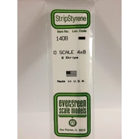 Evergreen White Polystyrene O-Scale Strip 0.083 x 0.167 x 14" / 2.1mm x 4.2mm x 36cm (6)