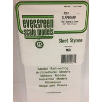 Evergreen White Polystyrene Clapboard Siding Sheet 0.060 x 6 x 12" / 1.5mm x 15cm x 30cm (1)