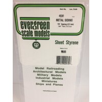 Evergreen White Polystyrene Metal Siding Sheet 0.125 x 6 x 12" / 3.2mm x 15cm x 30cm (1)