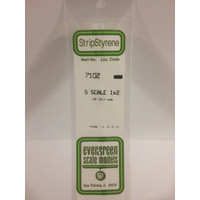 Evergreen White Polystyrene S-Scale Strip 0.016 x 0.031 x 14" (10)