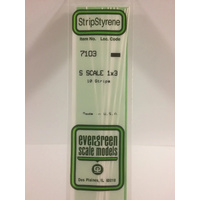 Evergreen White Polystyrene S-Scale Strip 0.016 x 0.047 x 14" (10)
