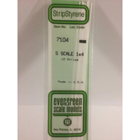 Evergreen White Polystyrene S-Scale Strip 0.016 x 0.063 x 14" (10)