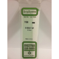 Evergreen White Polystyrene S-Scale Strip 0.016 x 0.125 x 14" (10)