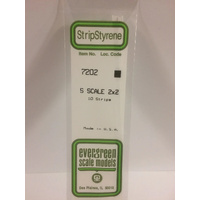 Evergreen White Polystyrene S-Scale Strip 0.031 x 0.031 x 14" (10)