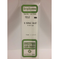 Evergreen White Polystyrene S-Scale Strip 0.031 x 0.188 x 14" (9)