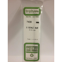 Evergreen White Polystyrene S-Scale Strip 0.063 x 0.125 x 14" (9)