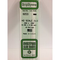 Evergreen White Polystyrene HO Scale Strip 0.023 x 0.034 x 14" (10)