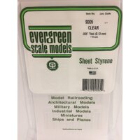Evergreen Clear Polystyrene Sheet 0.005 x 6 x 12" / 0.13mm x 15cm x 30cm (3)