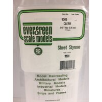 Evergreen Clear Polystyrene Sheet 0.010 x 6 x 12" / 0.25mm x 15cm x 30cm (2)