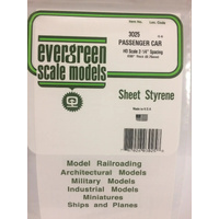 Evergreen White Polystyrene HO-Scale Siding 0.020 x 12 x 24" / 0.51mm x 30cm x 61cm (1)