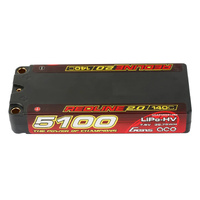 Gens Ace 2S Redline 2.0 5100mAh 140C 7.6V Hardcase Lipo Battery (5.0mm Bullet)