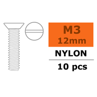G-Force Flat Head Screw - M3X12 - Nylon (5)