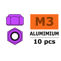 G-Force Aluminium Nylstop Nut M3 - Purple (10)