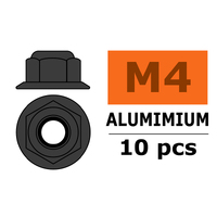 G-Force Aluminium Nylstop Nut M4 - Flanged - Gun Metal (10)
